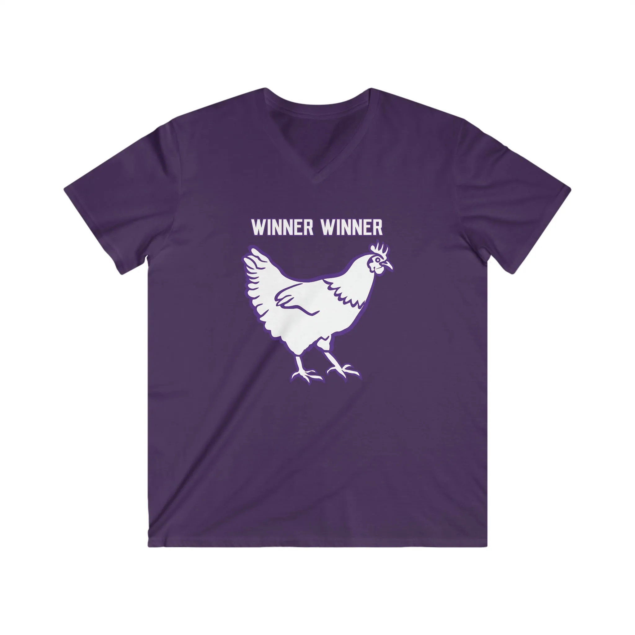 Men's Fitted V-Neck Short Sleeve - Winner Winner Chicken Dinner