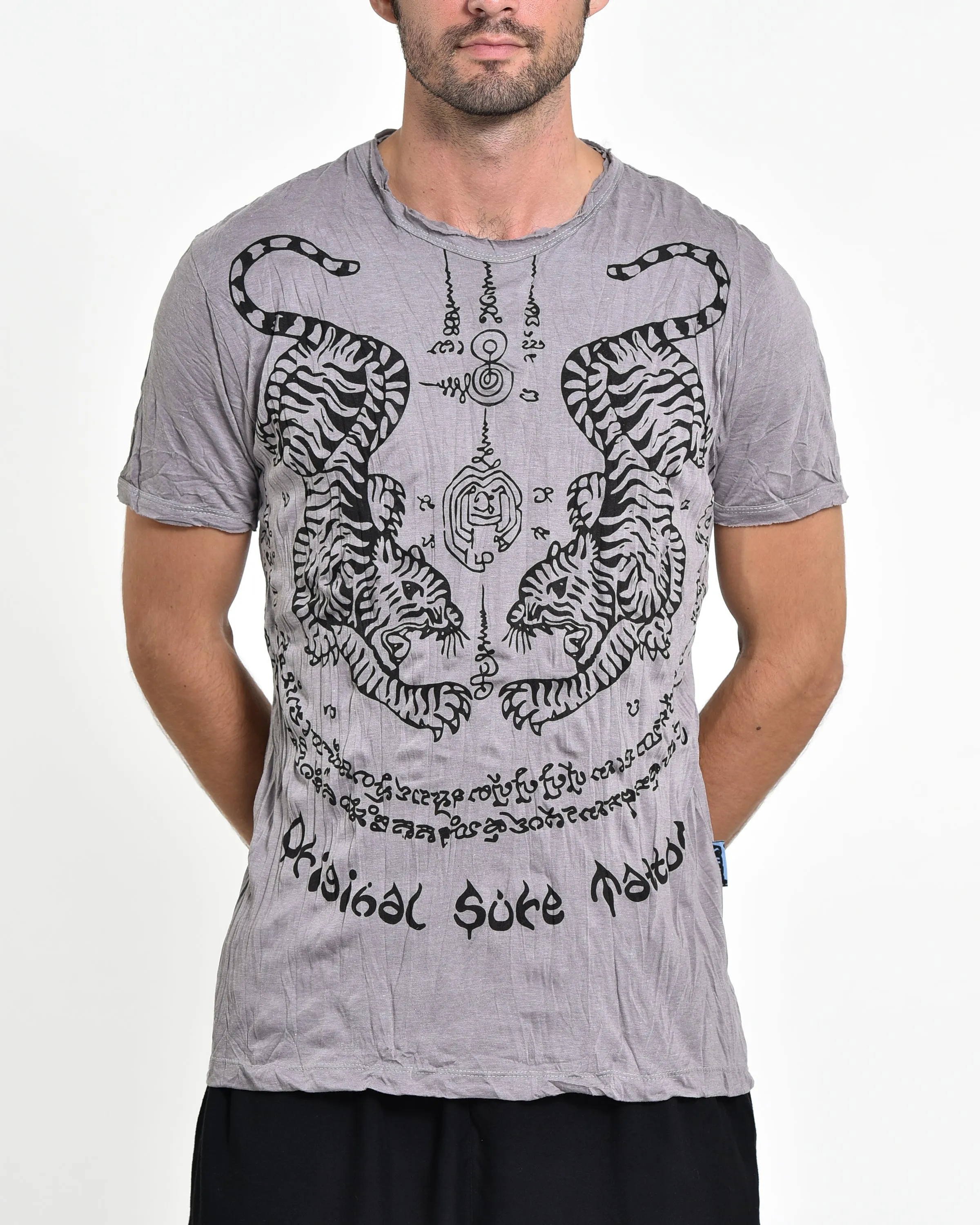 Mens Thai Tattoo T-Shirt in Gray