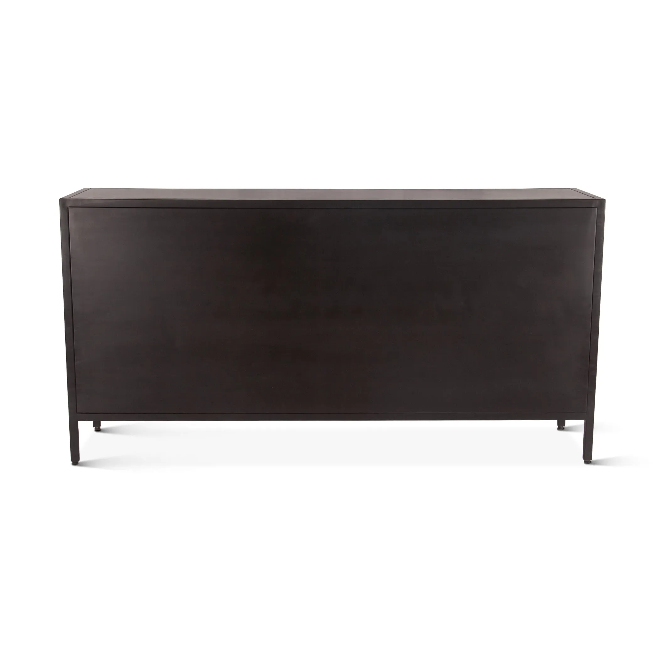 Neapolitan 63" Iron and Glass Sideboard in Matte Black