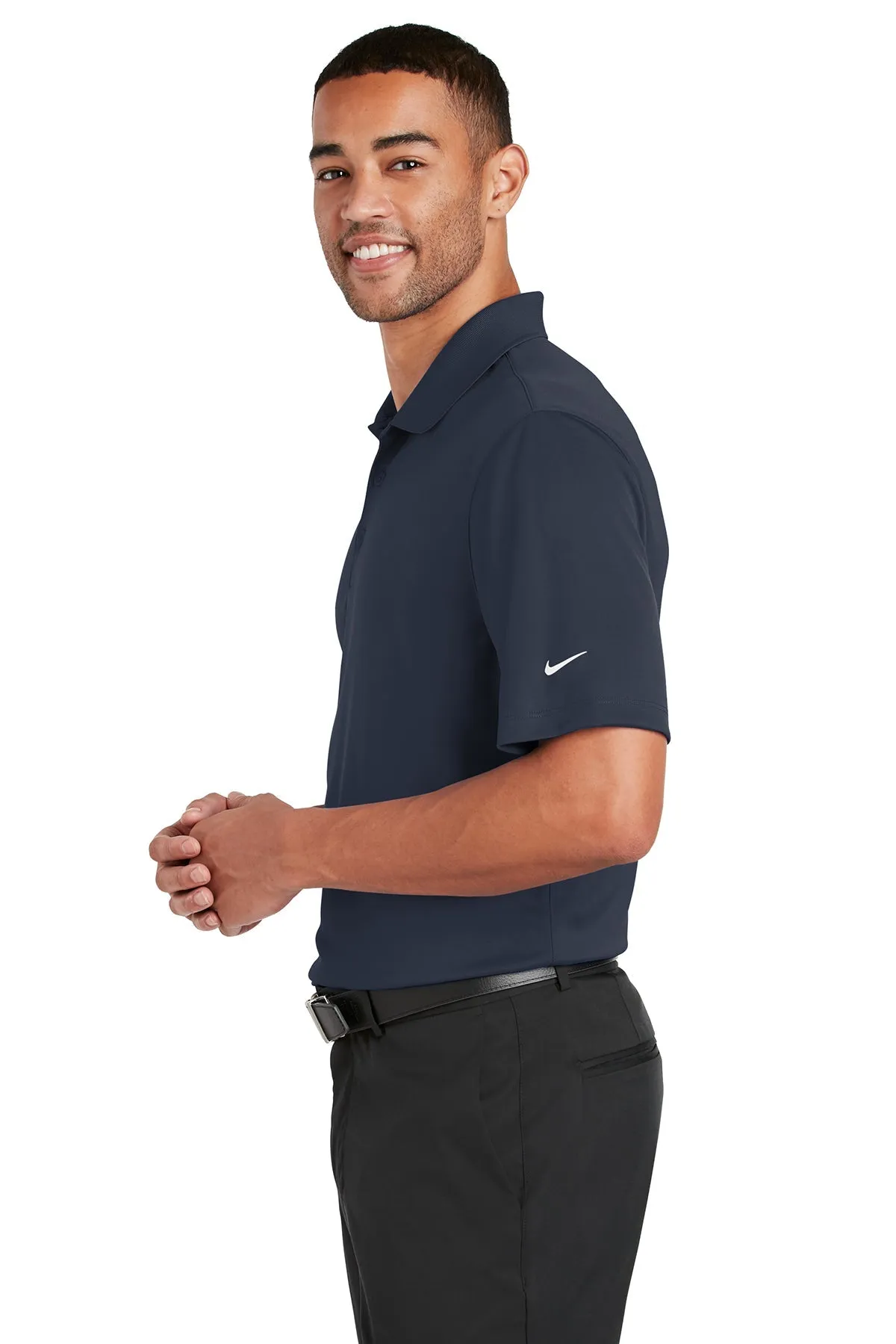 Nike Dri-FIT Players Custom Polos with Flat Knit Collar, Navy