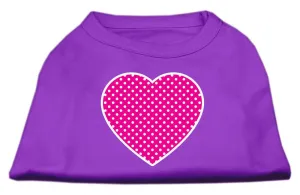 Pink Swiss Dot Heart Screen Print Shirt Purple XXXL (20)