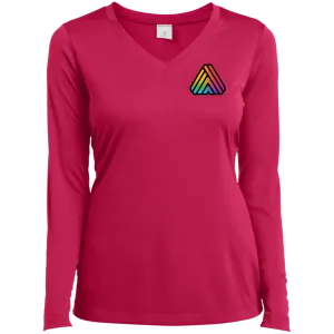 Qreatrz Ladies’ Long Sleeve Performance V-Neck Tee