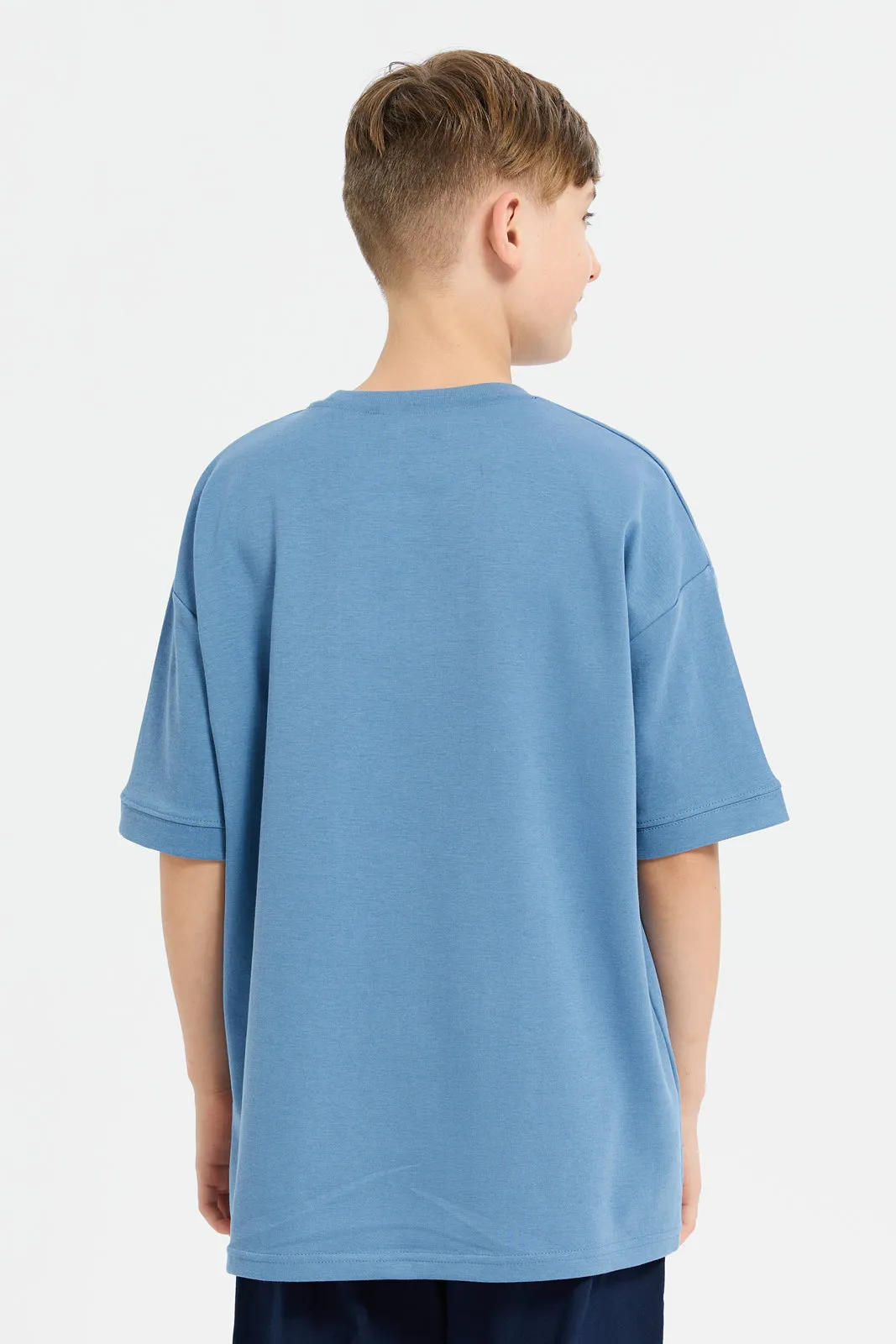 Senior Boys Blue Short Sleeve Oversize T-Shirt