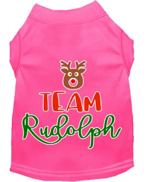 Team Rudolph Screen Print Dog Shirt Bright Pink Xxl