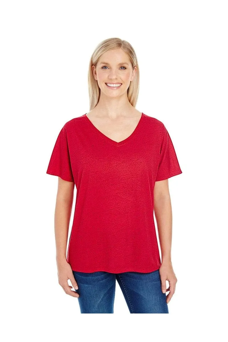 Threadfast Apparel 203FV: Ladies' Triblend Fleck Short-Sleeve V-Neck T-Shirt